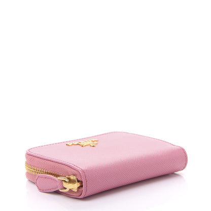 Prada Saffiano Metal Zip Coin Purse Geranio 3 of 11