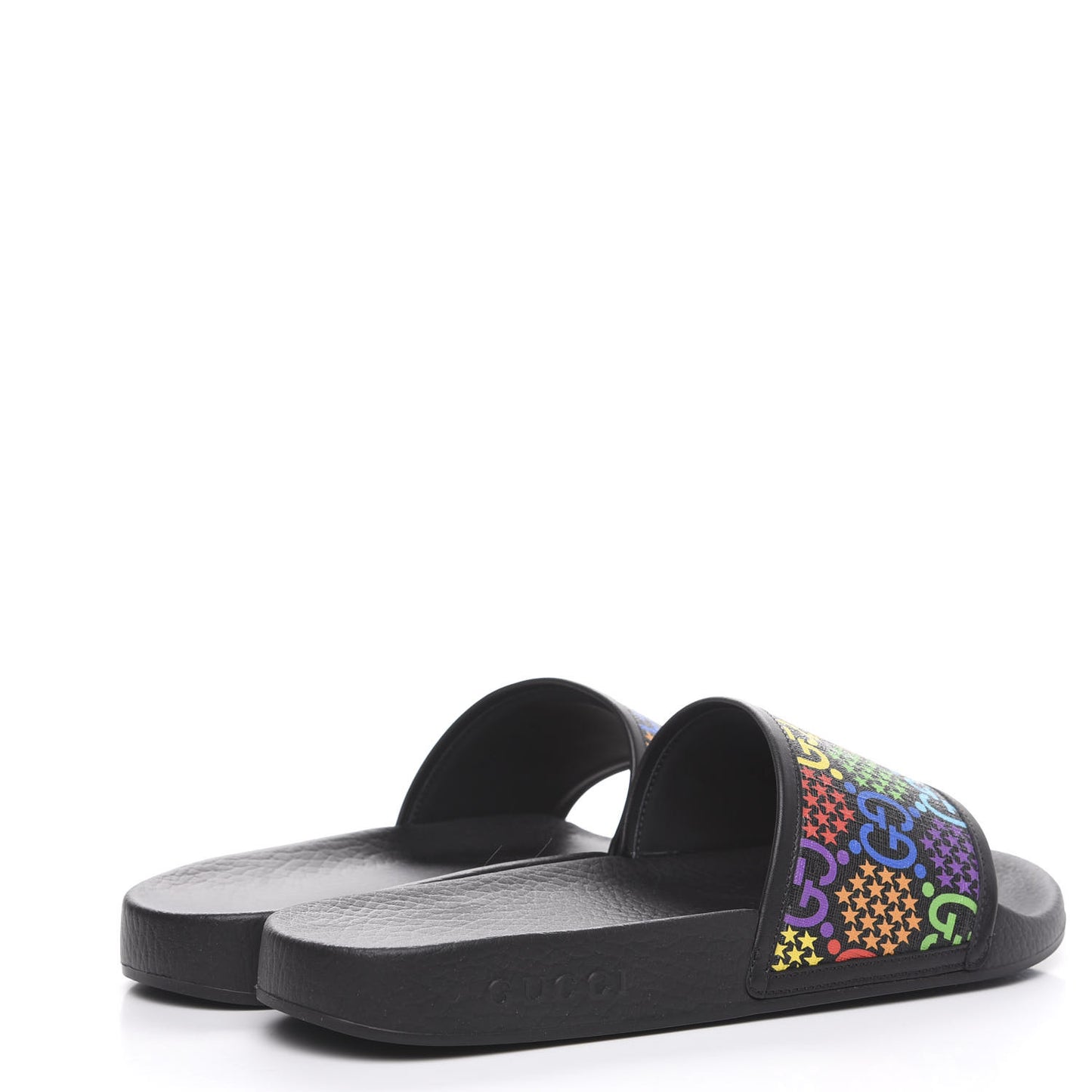 GG Supreme Monogram Psychedelic Slide Sandals 8 Black Multicolor