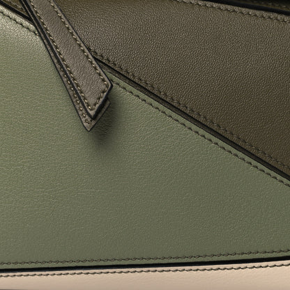 Loewe Grained Calfskin Small Puzzle Bag Autumn Green Light Oat 7 of 9