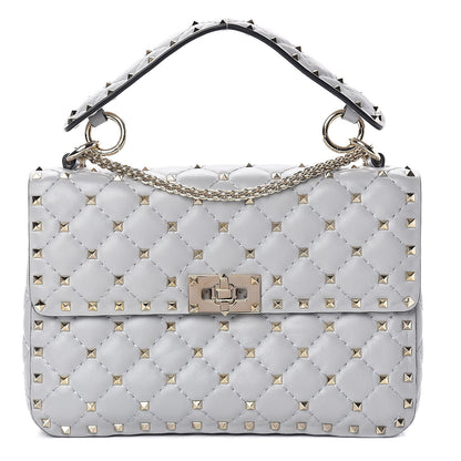Valentino Garavani Nappa Medium Rockstud Spike Shoulder Bag Pastel Grey 1 of 10
