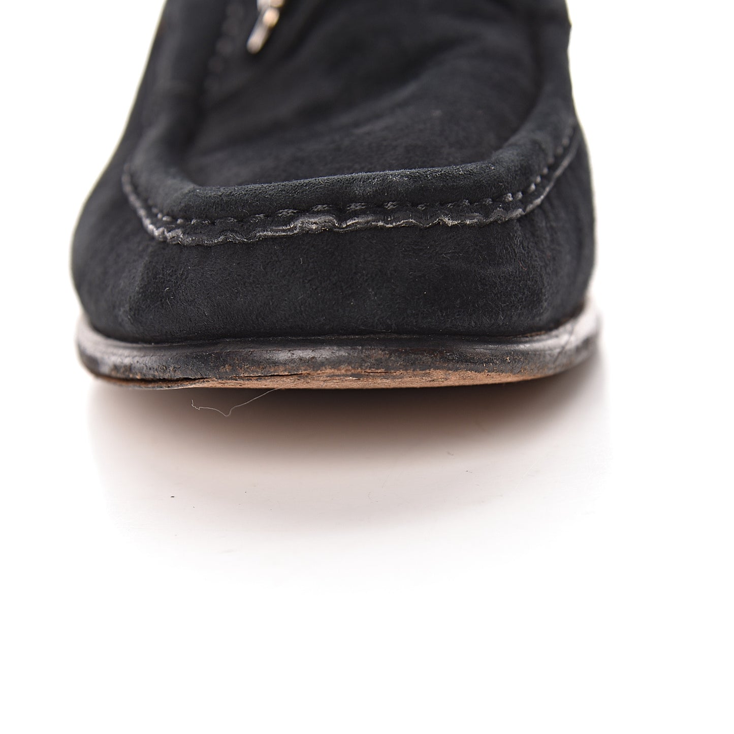 Suede Horsebit Womens Loafers 39.5 Black
