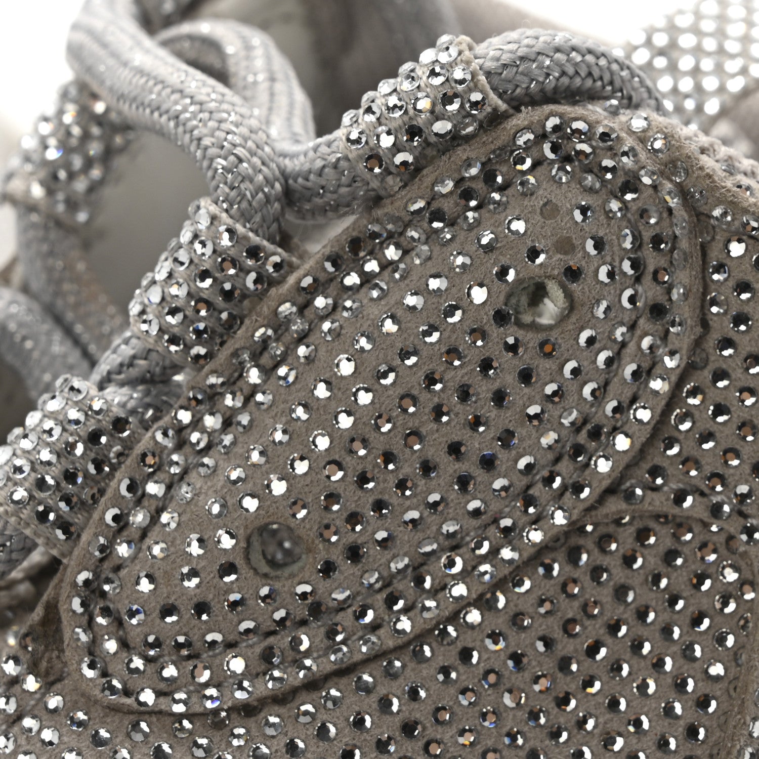 Balenciaga Microfiber Strass Embellished Womens Triple S Sneakers 39 Light Grey 13 of 14