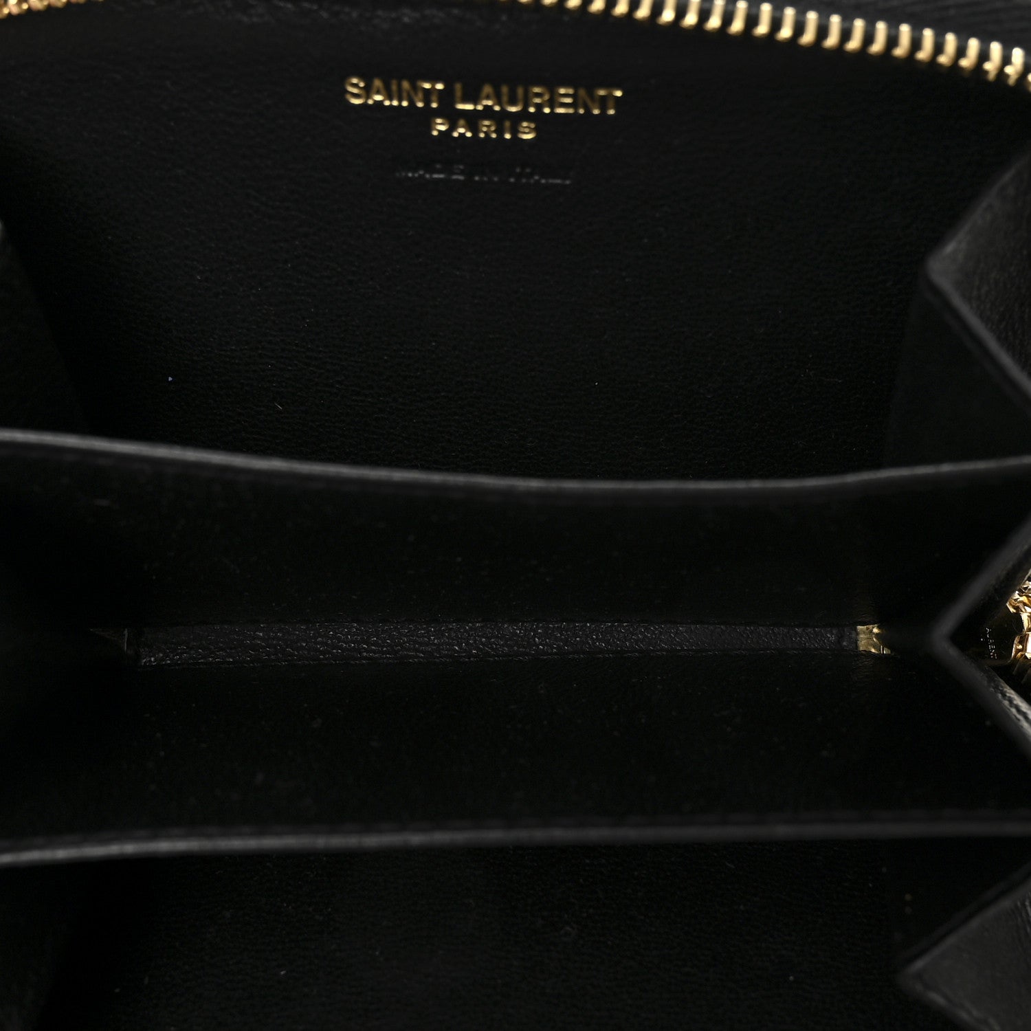 Saint Laurent Lambskin Matelasse Monogram Vicky Zip Around Card