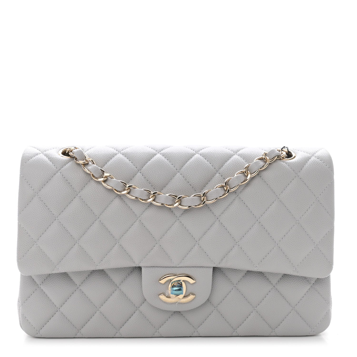 Chanel Caviar Quilted Medium Double Flap Grey 1 of 10