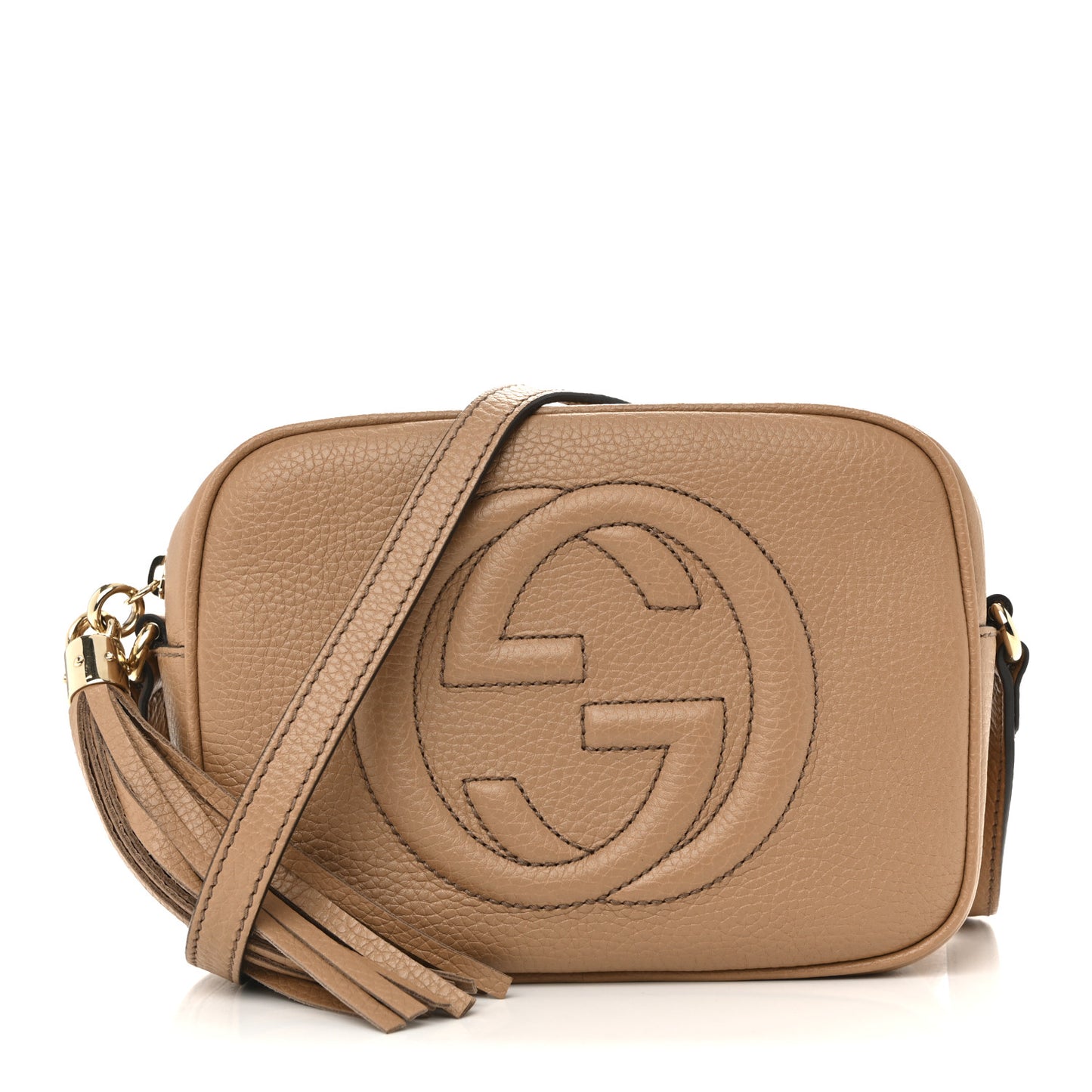 Pebbled Calfskin Small Soho Disco Bag Camelia
