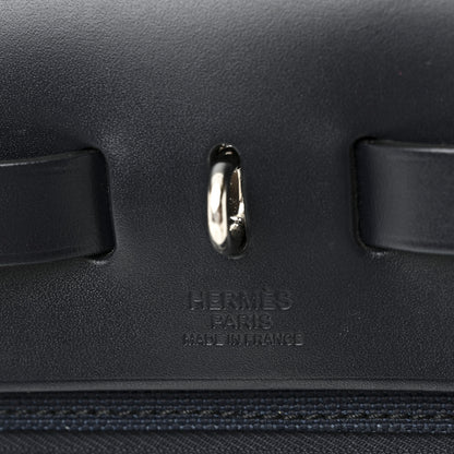 Hermes Military Toile Vache Hunter Herbag Zip PM 31 Bleu Marine Bleu Indigo 7 of 13