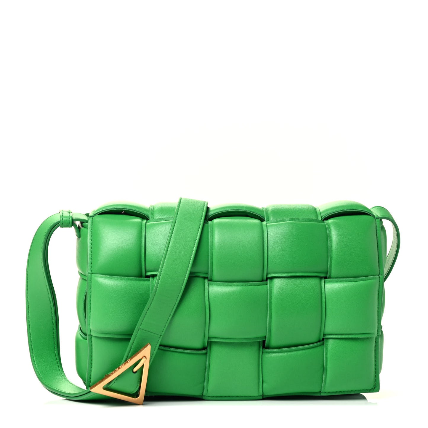 Nappa Maxi Intreccio Padded Cassette Crossbody Bag Grass