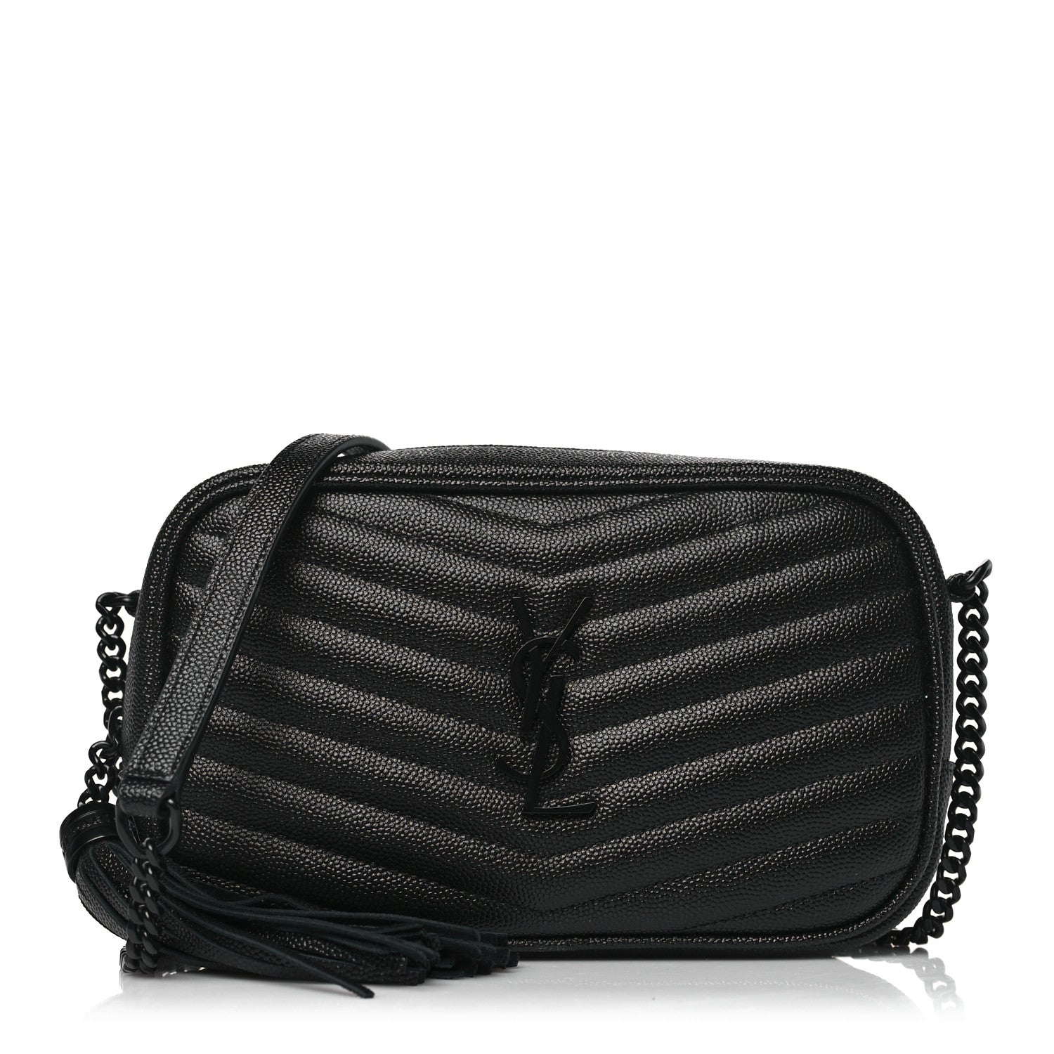 Saint Laurent SAINT LAURENT Grain De Poudre Matelasse Monochrome Monogram Mini Lou Camera Bag Black 1 of 9