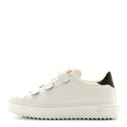 Louis Vuitton Lambskin Monogram Time Out Sneakers 39 White 1 of 8
