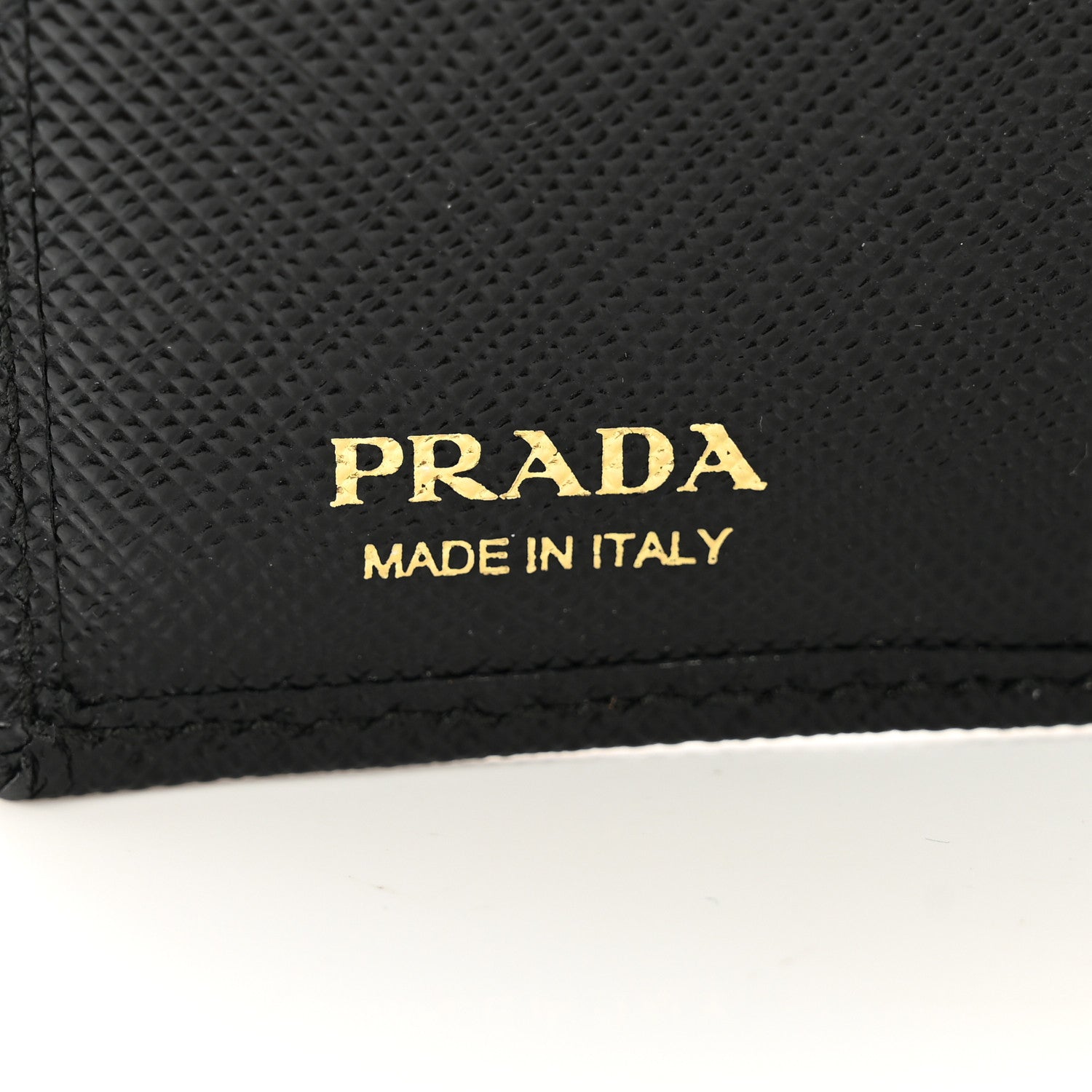 Prada Saffiano Small Triangle Bi-Fold Wallet Black 7 of 7