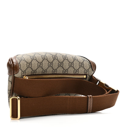 Gucci GG Supreme Monogram Textured Calfskin Retro Interlocking G Belt Bag Beige Ebony Brown Sugar 3 of 12