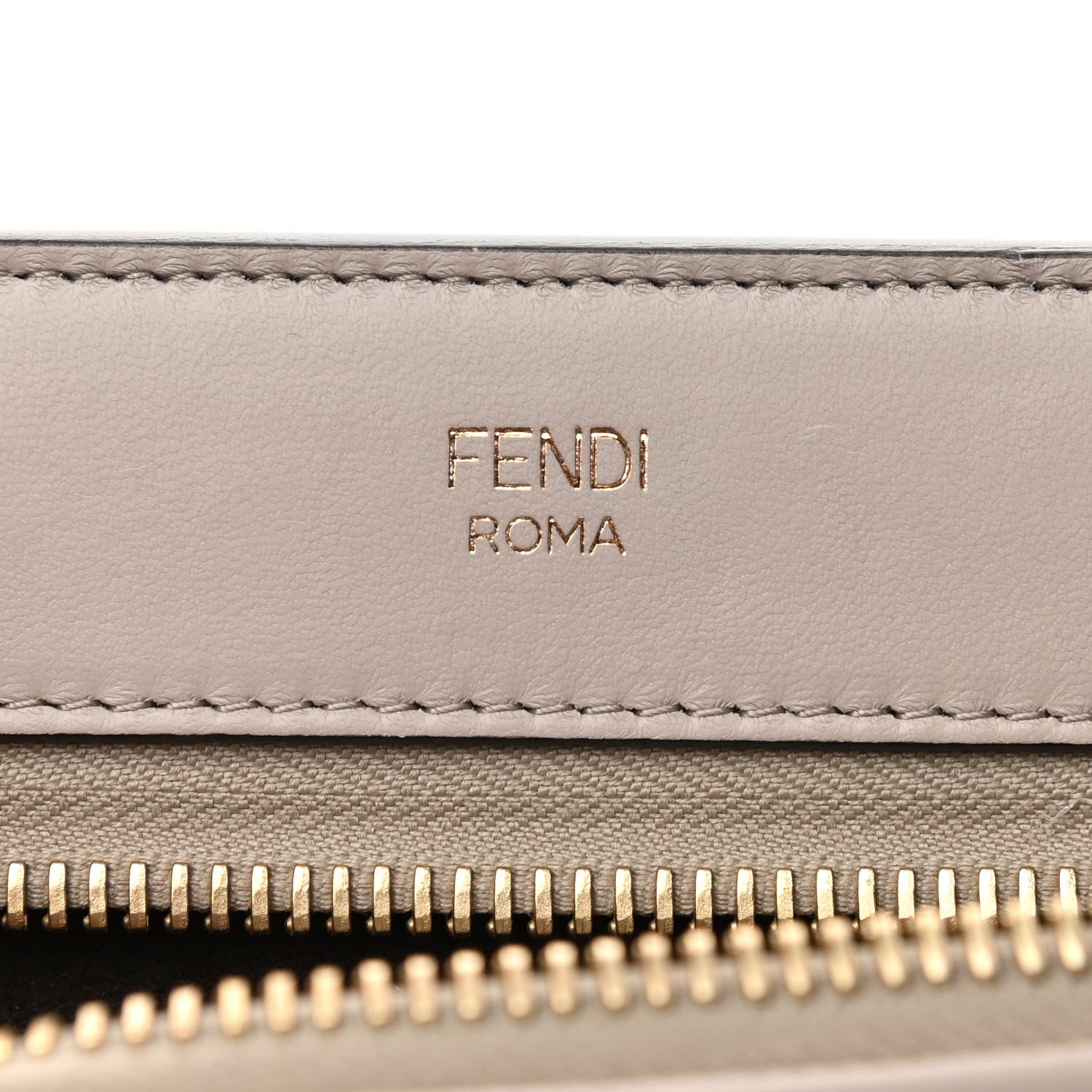 Fendi Shiny Nappa Trapuntata Chain Small DotCom Click Chain Satchel Grigio Polvere 6 of 10