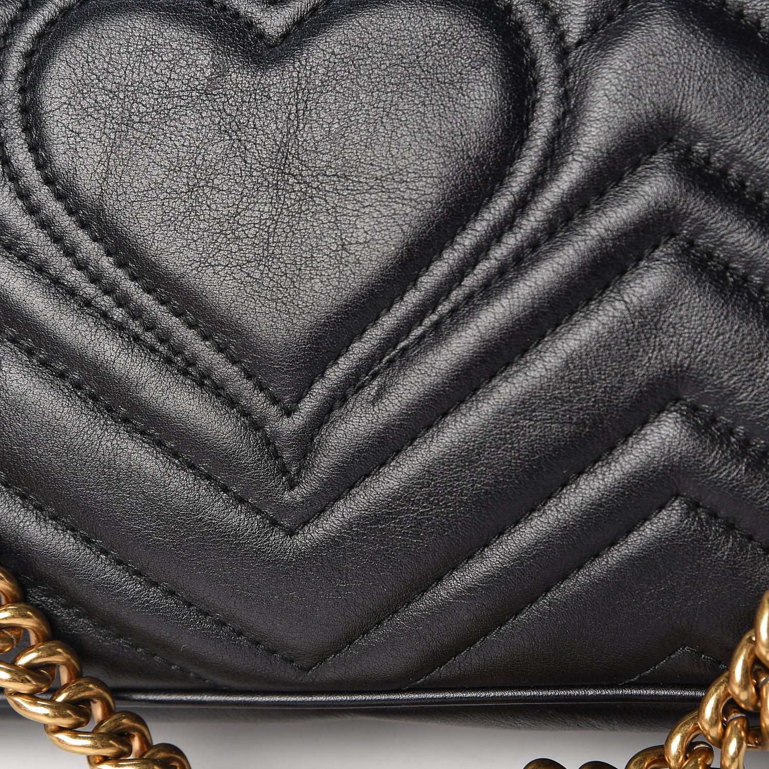 Gucci Calfskin Matelasse Medium GG Marmont Shoulder Bag Black 8 of 11