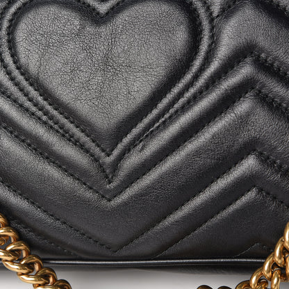 Gucci Calfskin Matelasse Medium GG Marmont Shoulder Bag Black 8 of 11