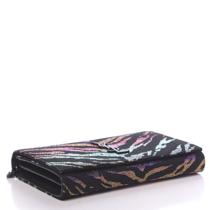 Saint Laurent Tiger Burnout Monogram Chain Wallet Multicolor 4 of 10