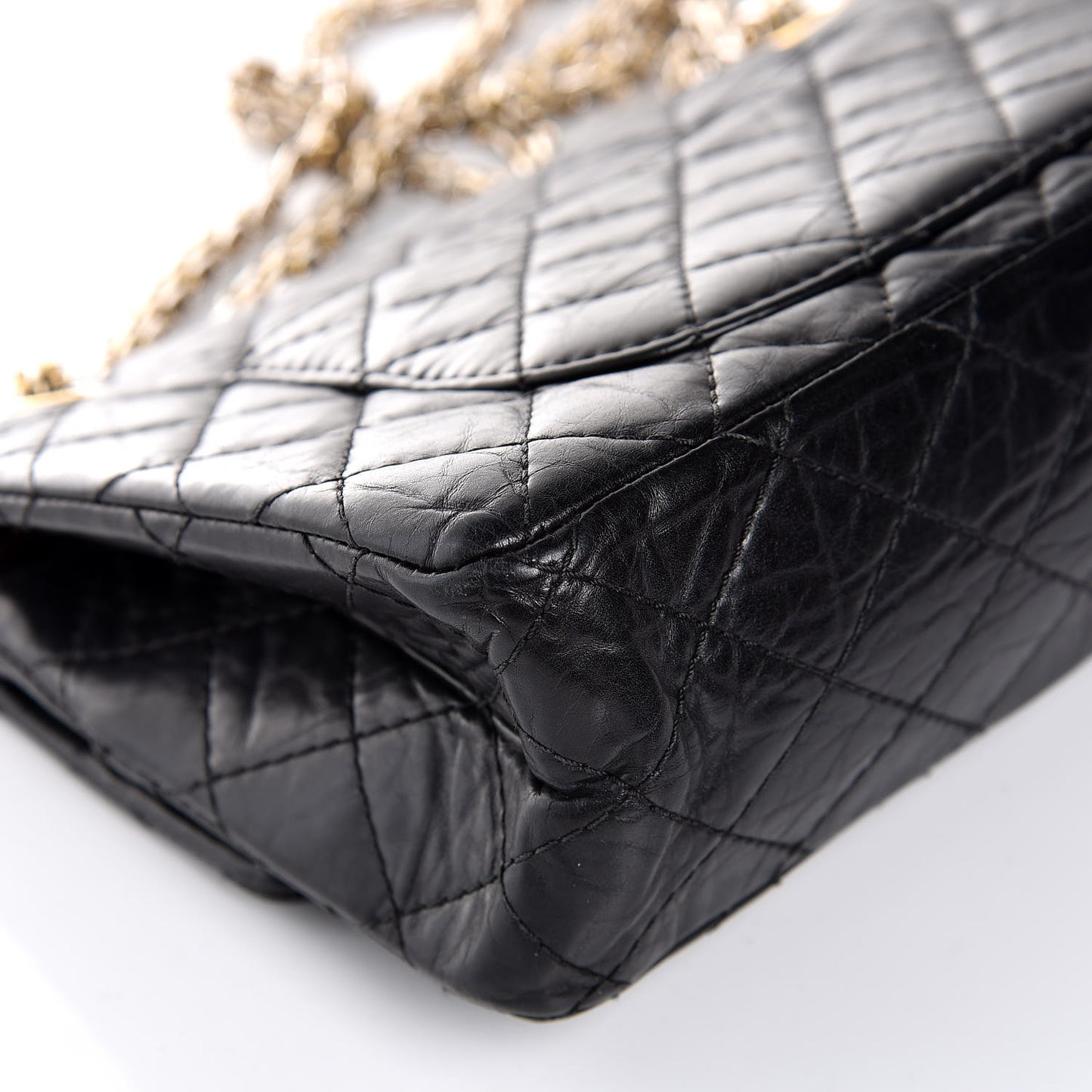 Aged Calfskin Quilted 2.55 Reissue 225 Flap Black