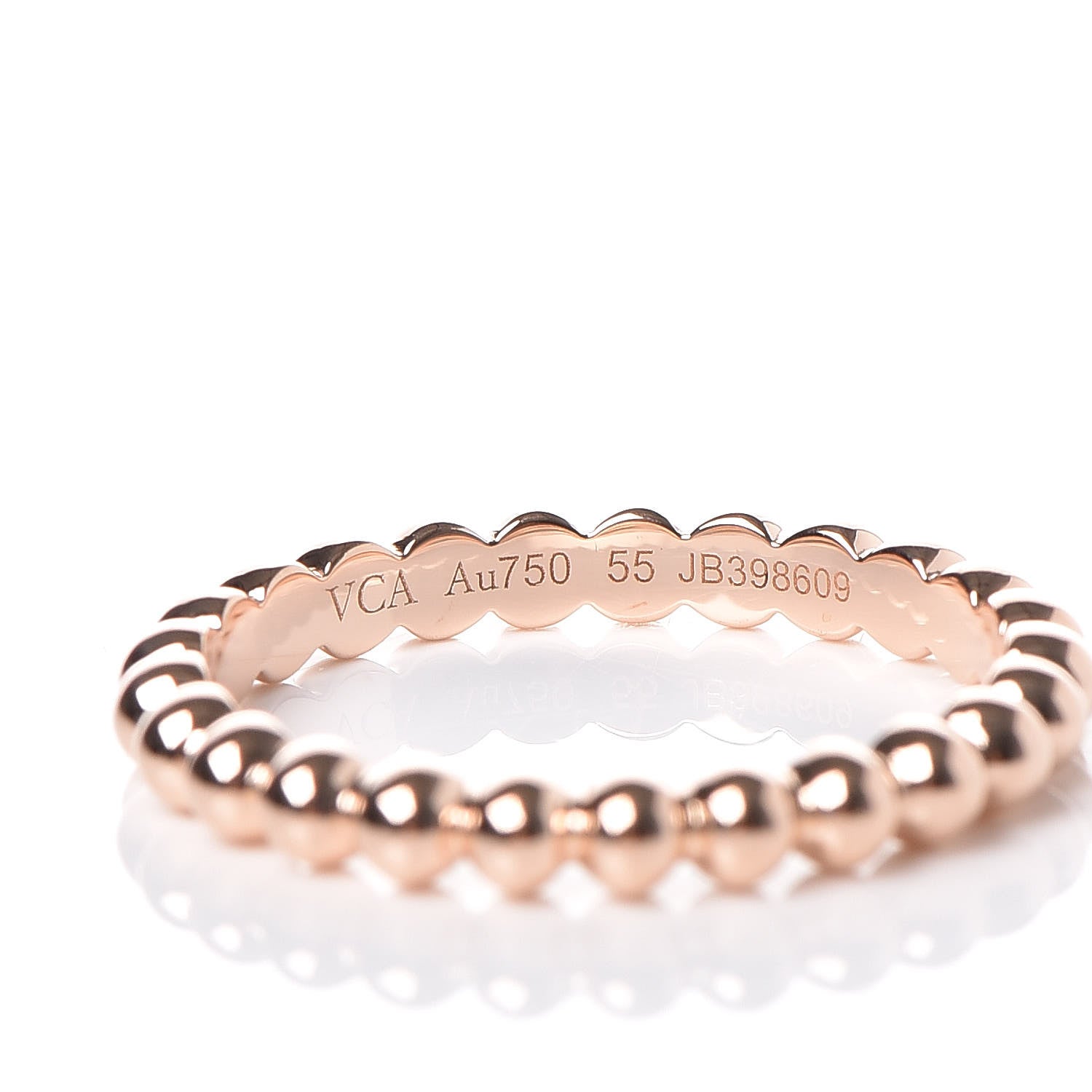 Van Cleef & Arpels 18K Rose Gold Medium Perlee Ring 55 7.25 4 of 5