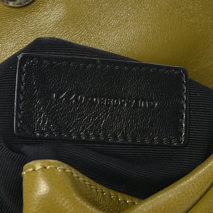 Saint Laurent Lambskin Monogram Loulou Puffer Pouch Clutch Olive 7 of 12