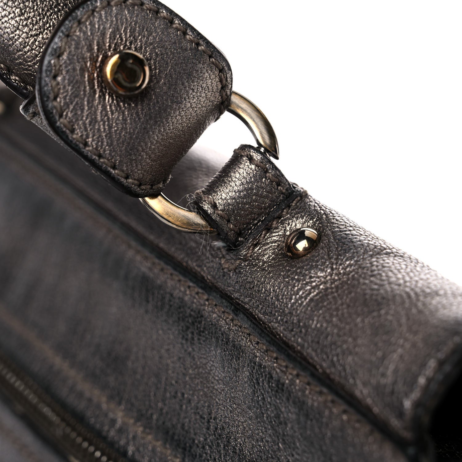 Salvatore Ferragamo Metallic Grained Calfskin Sofia Satchel Silver 24 of 39