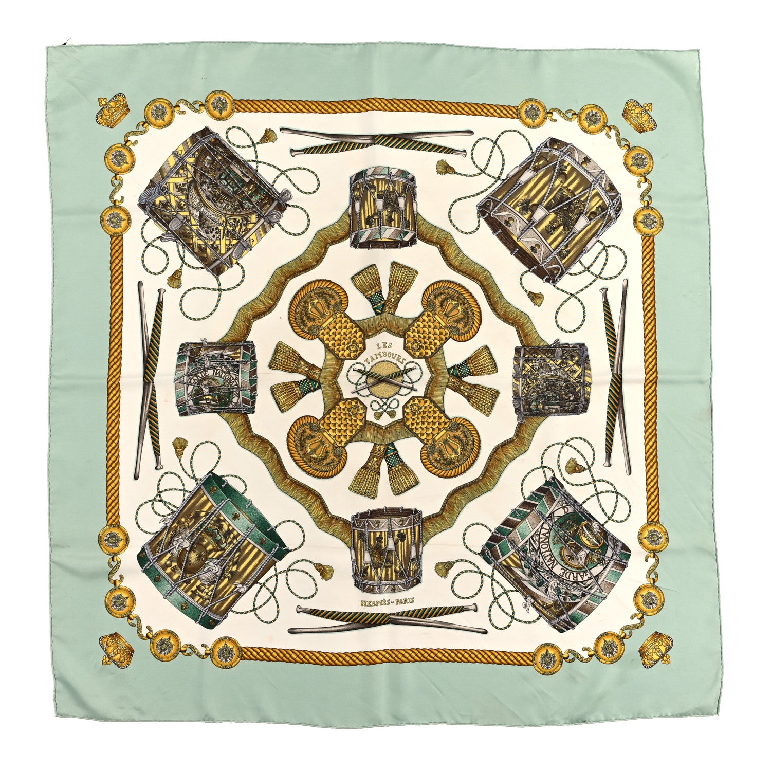 Hermes Silk Les Tambours Scarf 90 1 of 4
