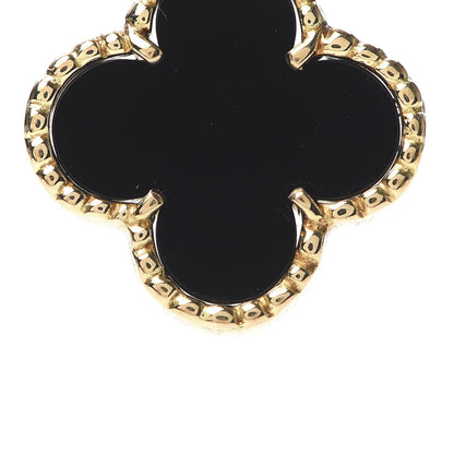 Van Cleef & Arpels 18K Yellow Gold Black Onyx Vintage Alhambra Pendant Necklace 9 of 11