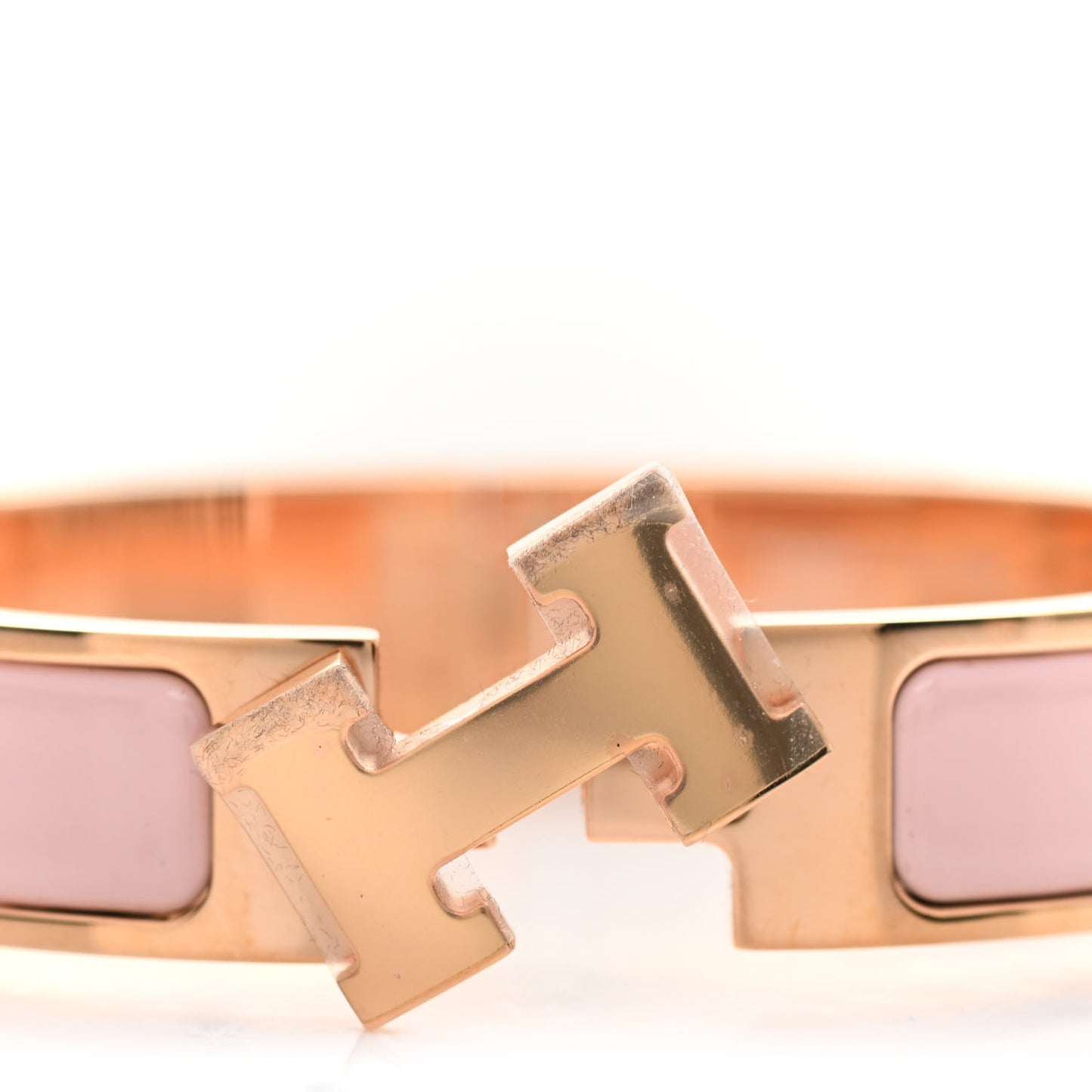 Enamel Narrow Clic Clac H Bracelet PM Rose Cassatta