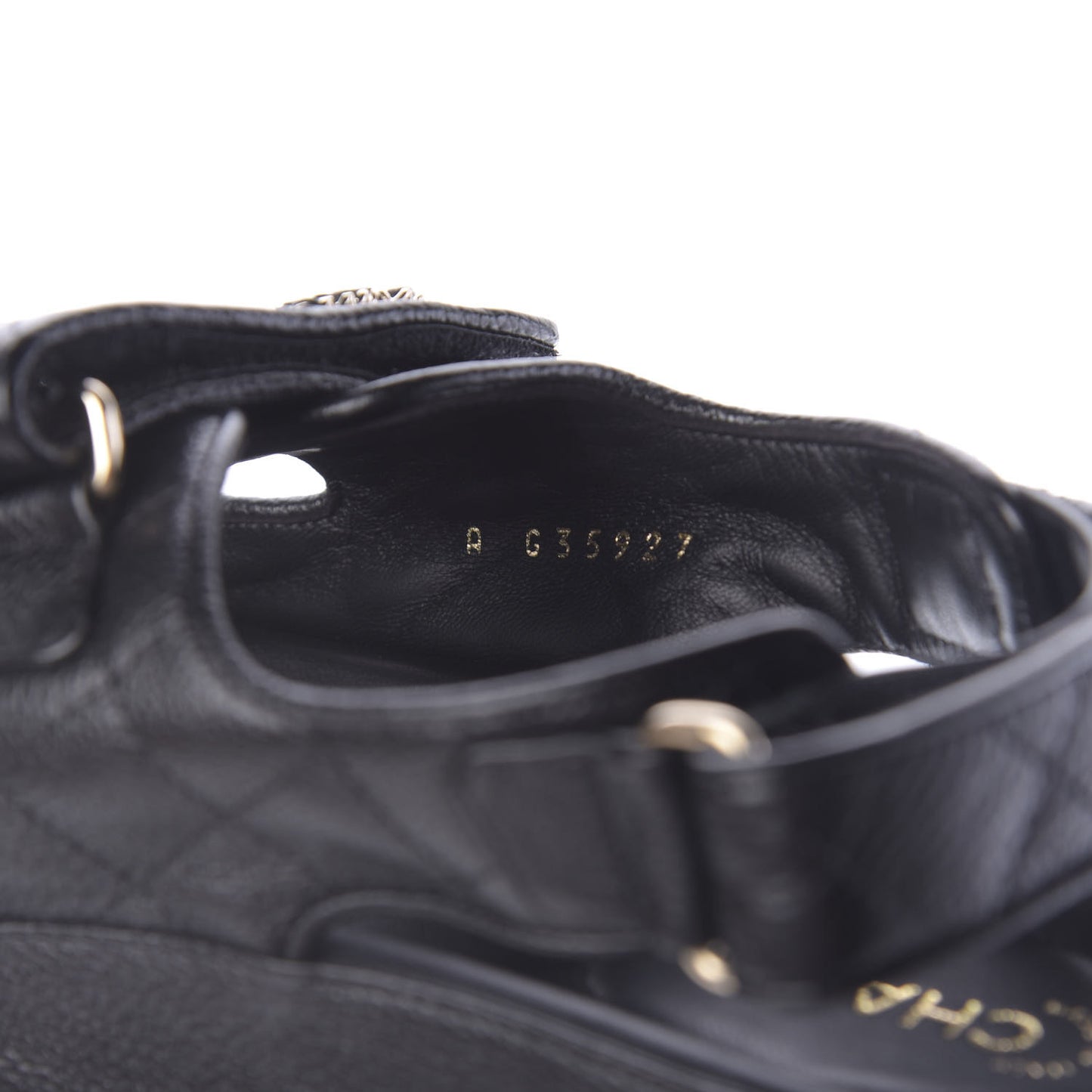 Grained Calfskin Velcro Dad Sandals 40 Black