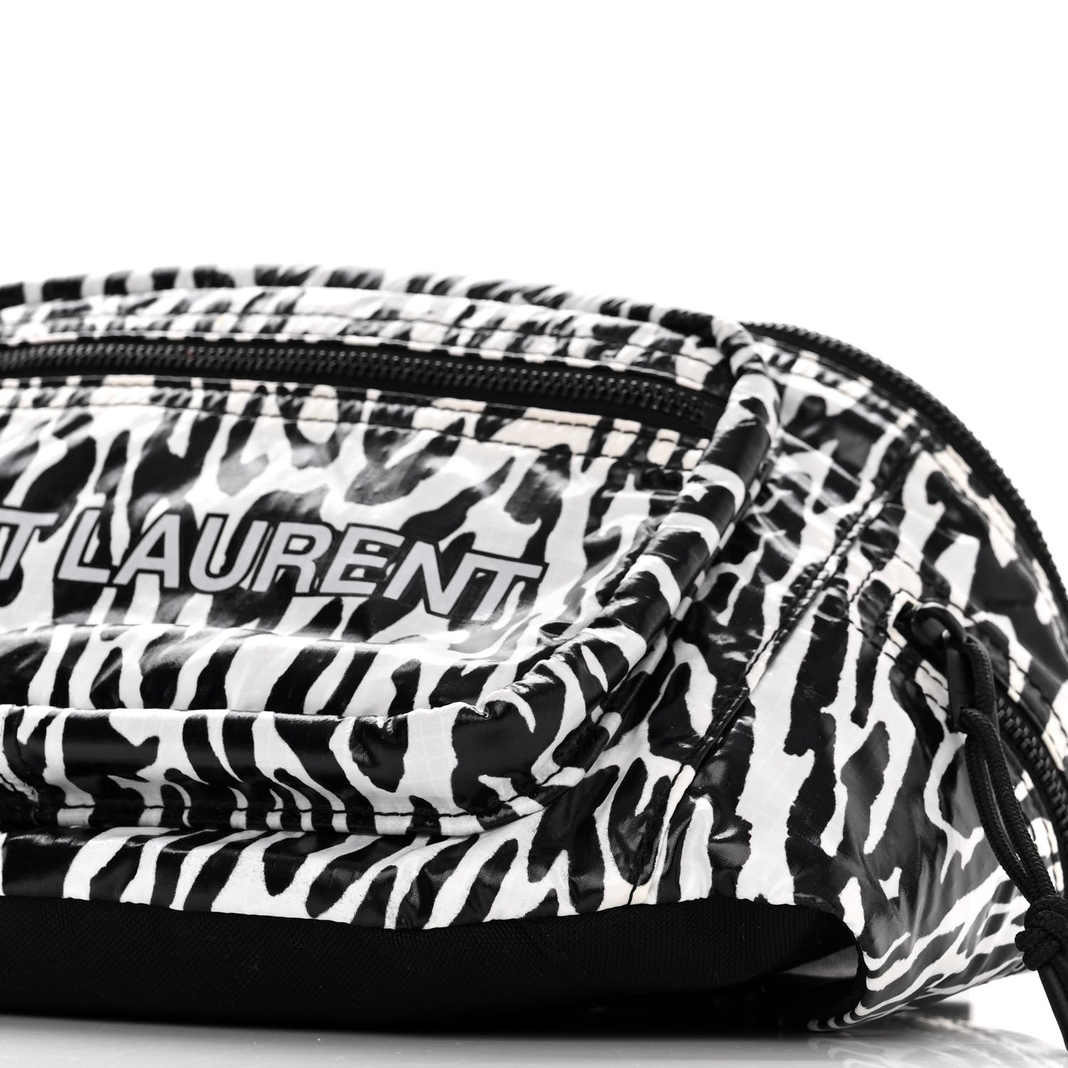 Saint Laurent Nylon Leopard Print Belt Bag Black 9 of 10