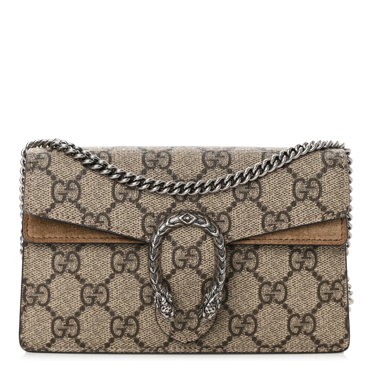 GG Supreme Monogram Super Mini Dionysus Shoulder Bag Taupe