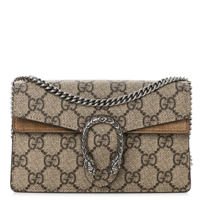 Gucci GG Supreme Monogram Super Mini Dionysus Shoulder Bag Taupe 1 of 9