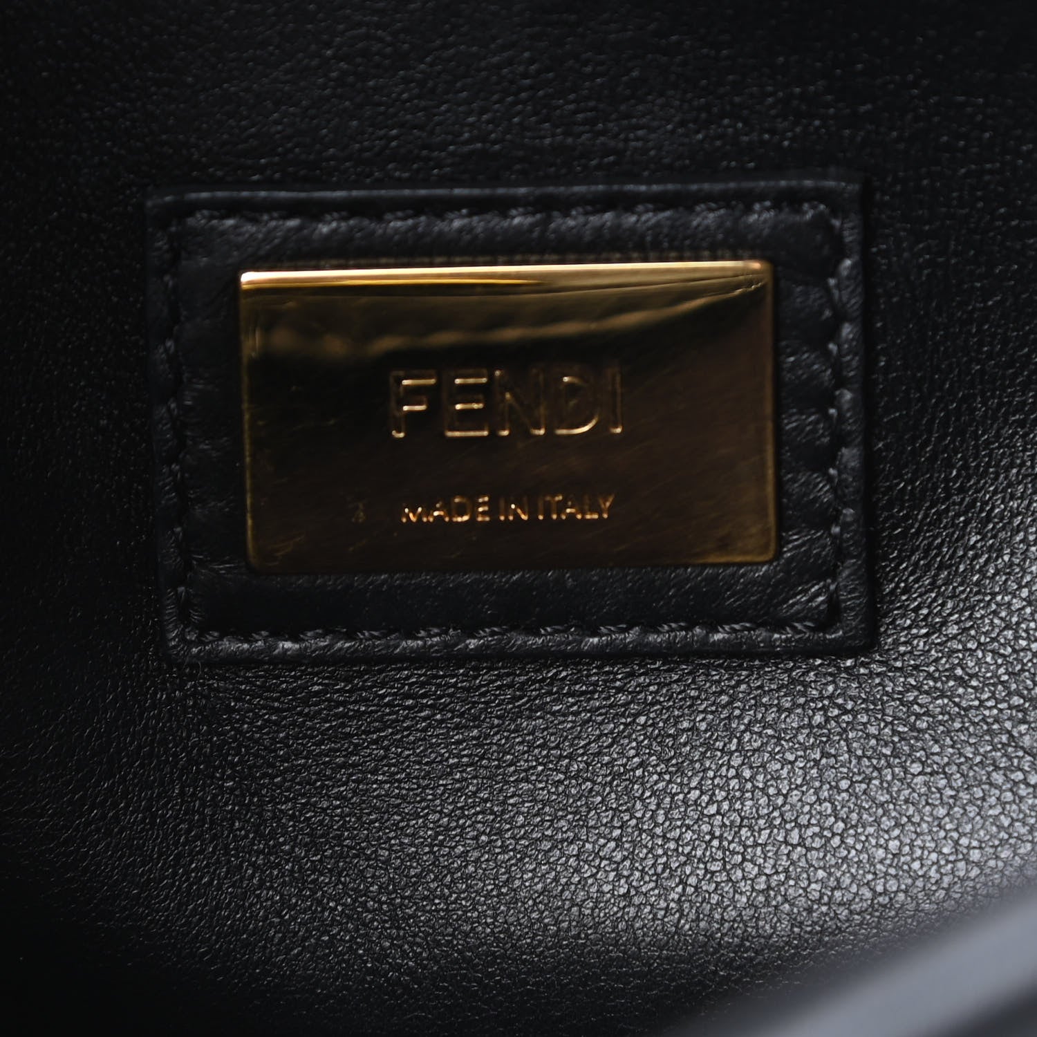 Fendi Vitello Seta Shiny Nappa Medium Peekaboo Iconic Satchel Black 7 of 11