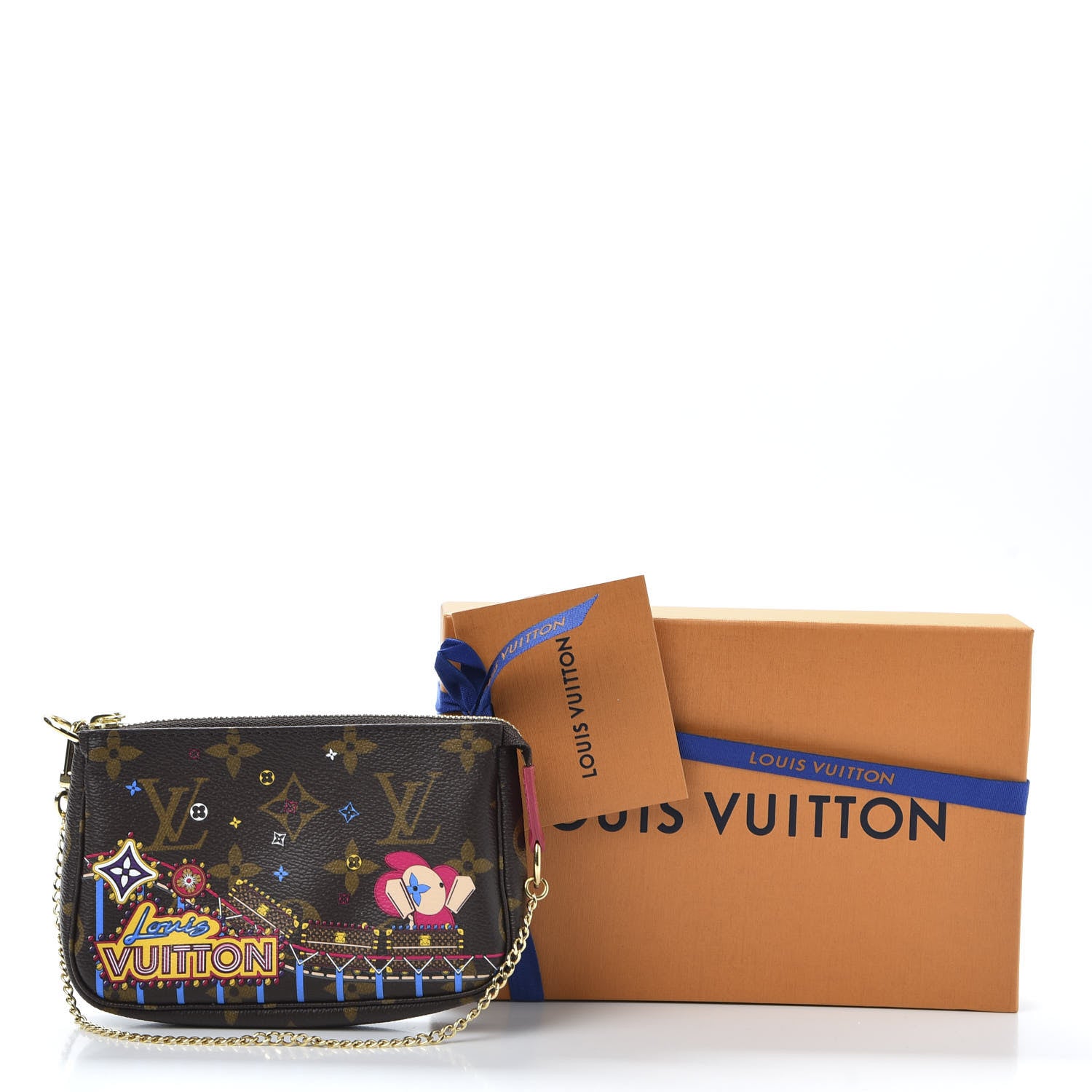 Louis Vuitton Monogram 2020 Christmas Animation Roller Coaster Mini Pochette Accessories Pivoine 9 of 9