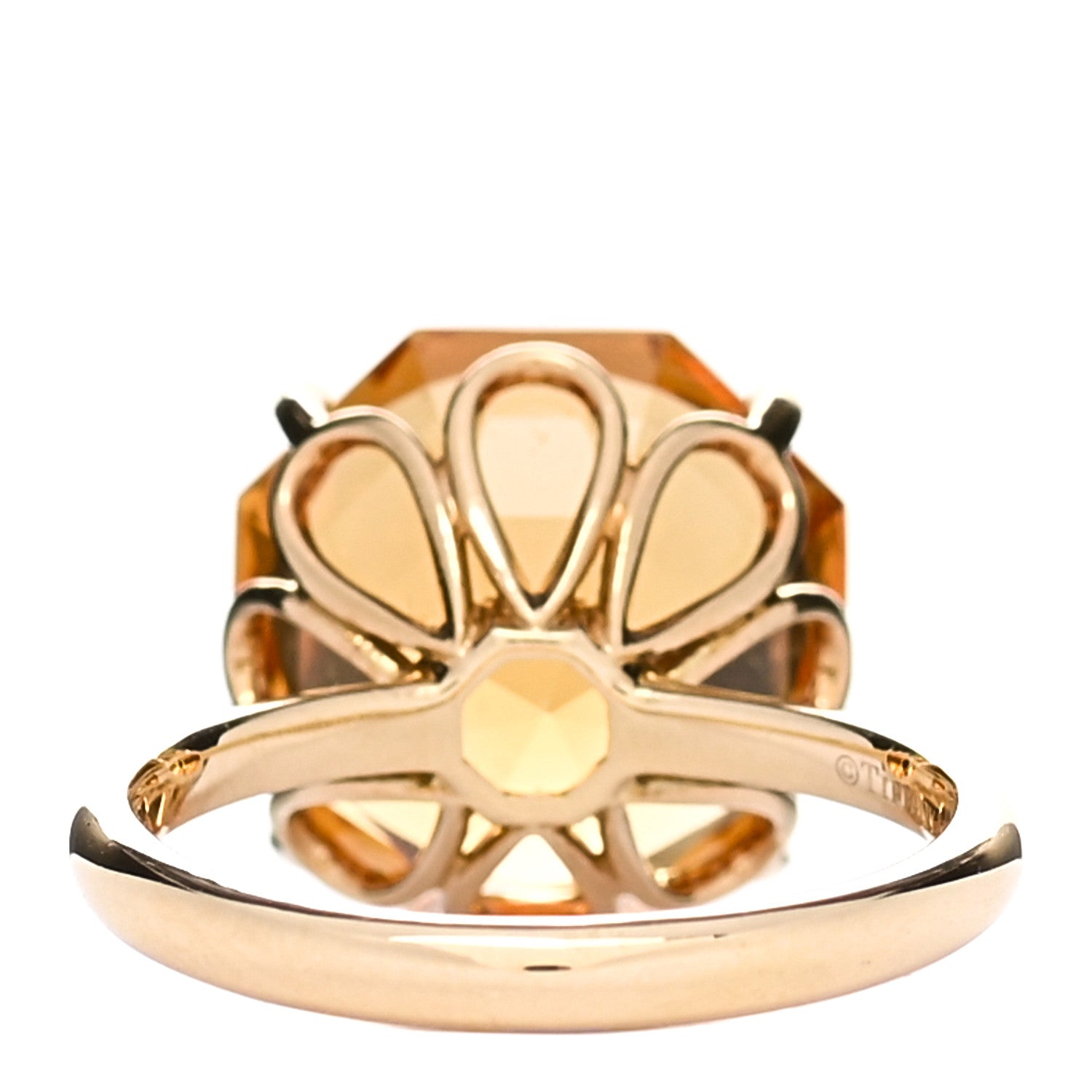 Tiffany 18K Yellow Gold Citrine Octagonal Sparklers Cocktail Ring 52 6 4 of 5