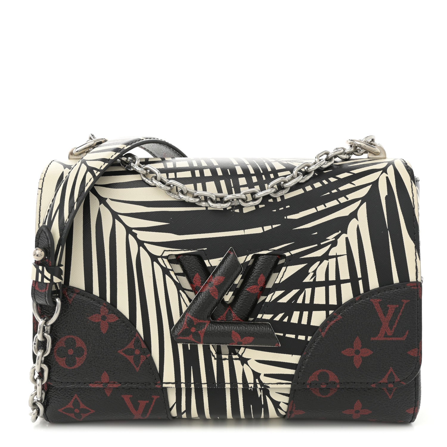 Louis Vuitton Monogram Infrarouge Palm Twist Shoulder Bag MM Black White 1 of 11