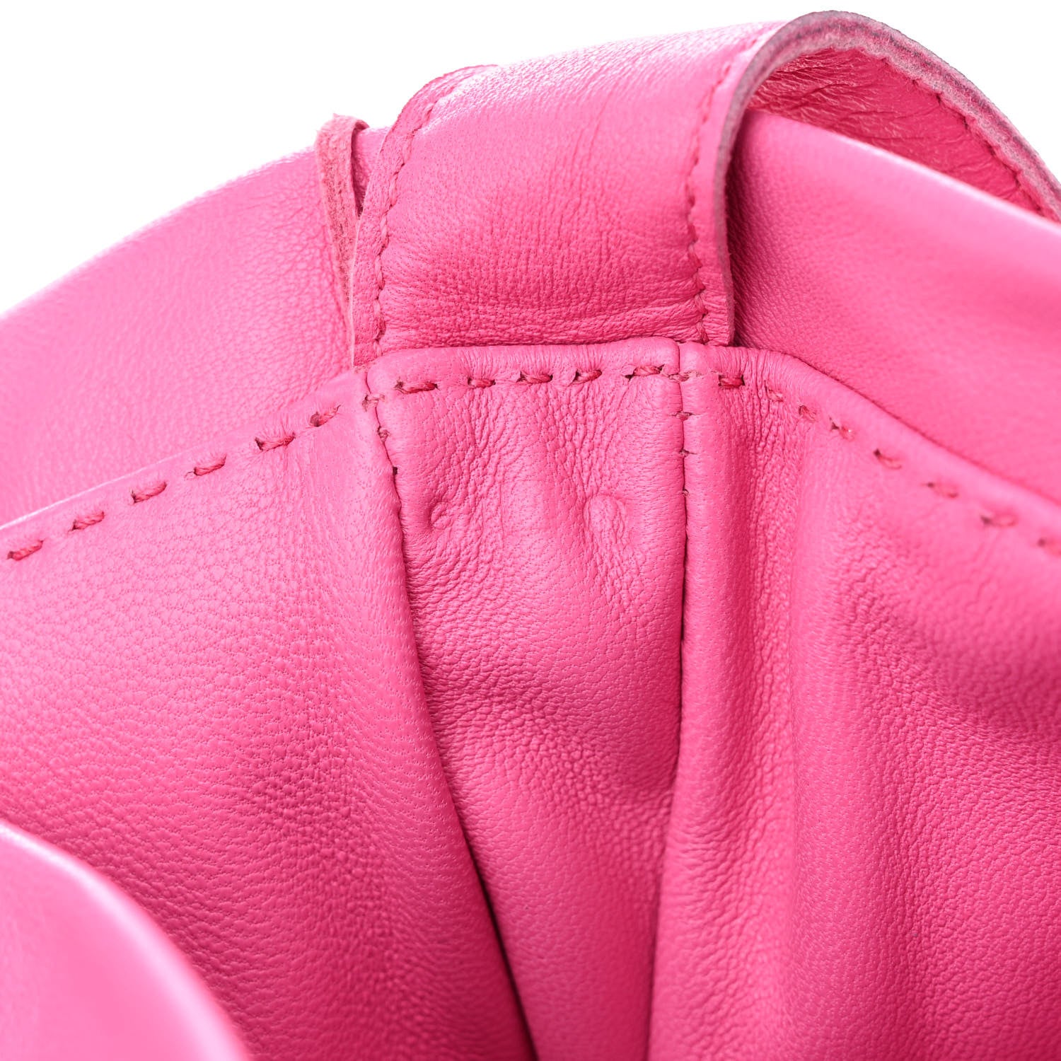Hermes Lambskin Clou De Selle Pouch Rose Tyrien 7 of 14