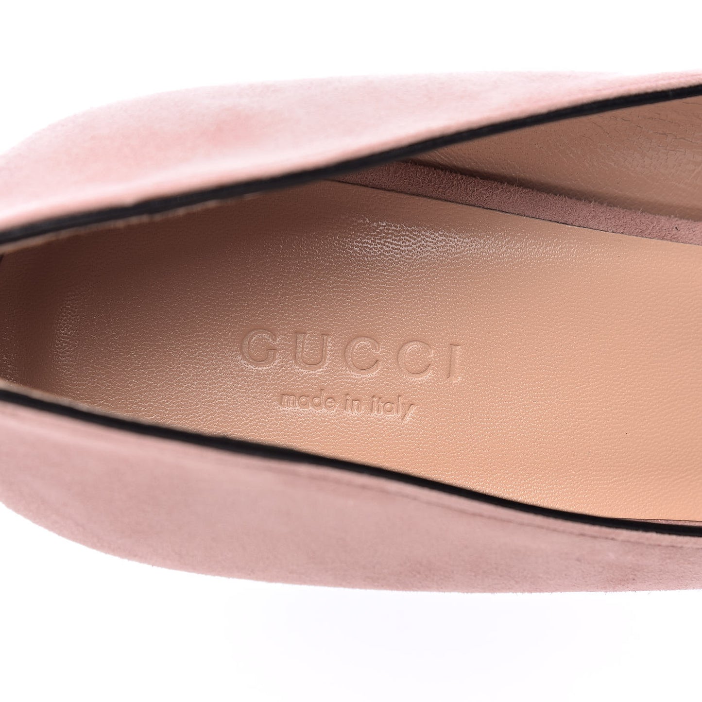 Kid Scamosciato GG Marmont Fringe 50mm Loafer Pumps 40 Crystal Pink