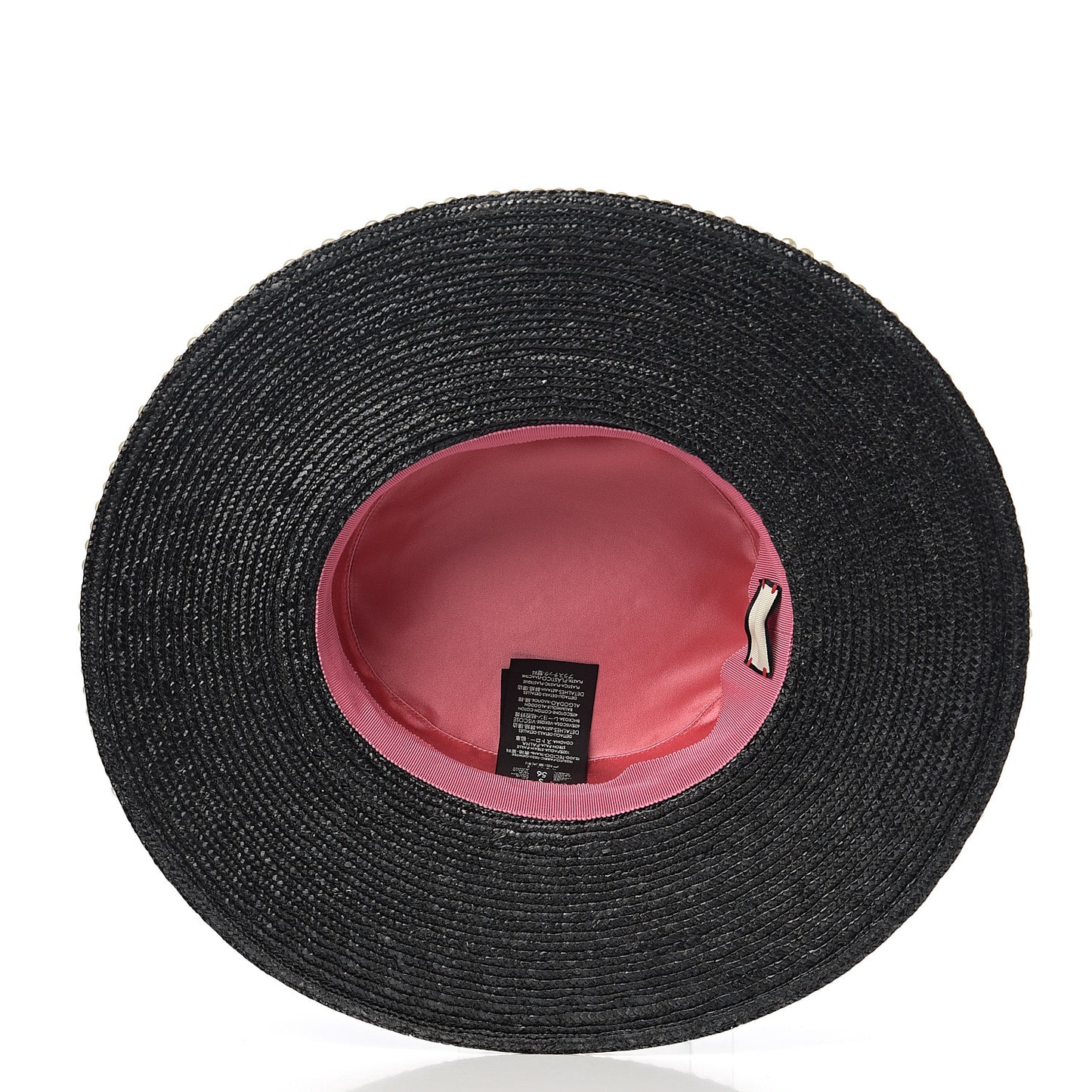 Straw Pearl Embellished Notte Hat S 56