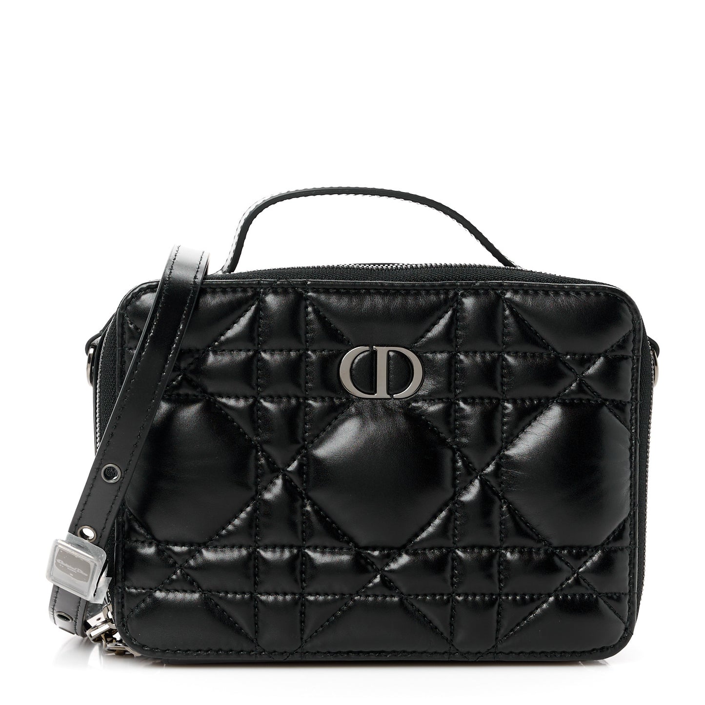 Calfskin Macrocannage Caro Box Bag Black