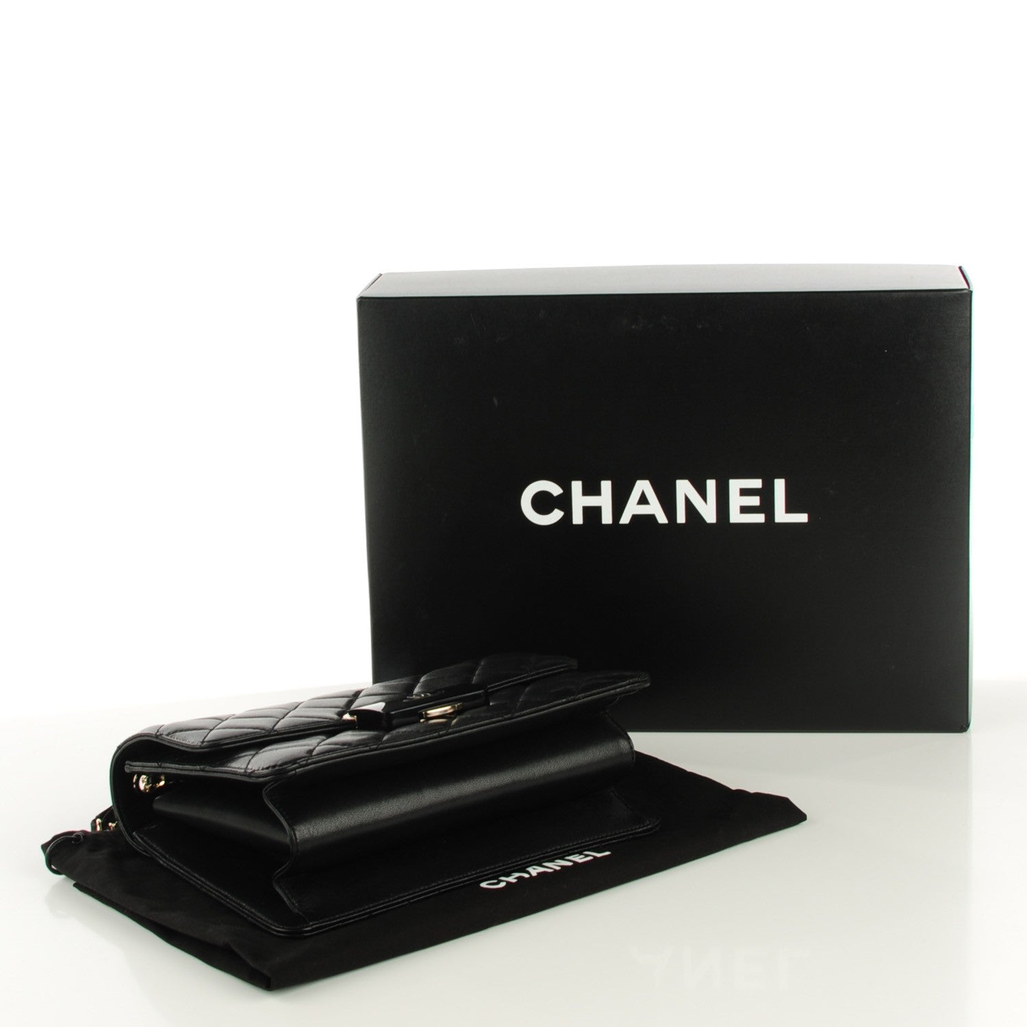 Chanel Shiny Sheepskin Quilted Beauty Lock Flap Black 4 of 7
