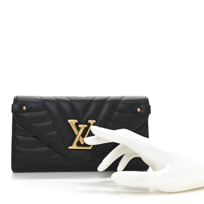 Louis Vuitton Calfskin New Wave Long Wallet Black 2 of 7