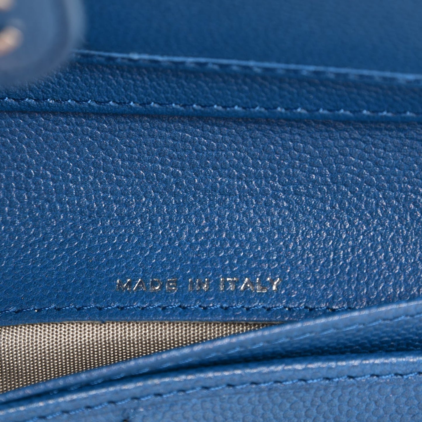 Caviar Sevruga Large Zip Pocket Wallet Dark Blue