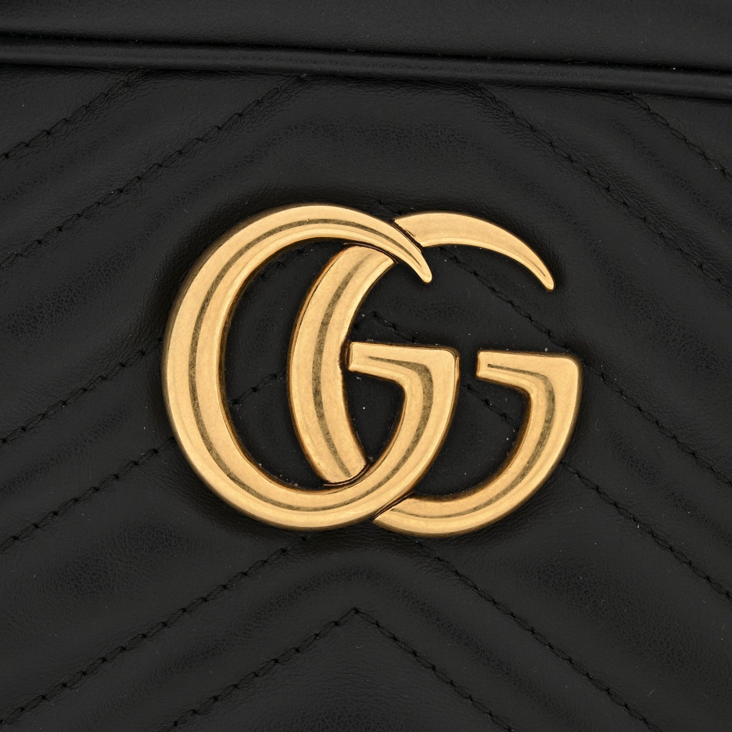 Gucci Calfskin Matelasse Small GG Marmont Chain Shoulder Bag Black 12 of 13