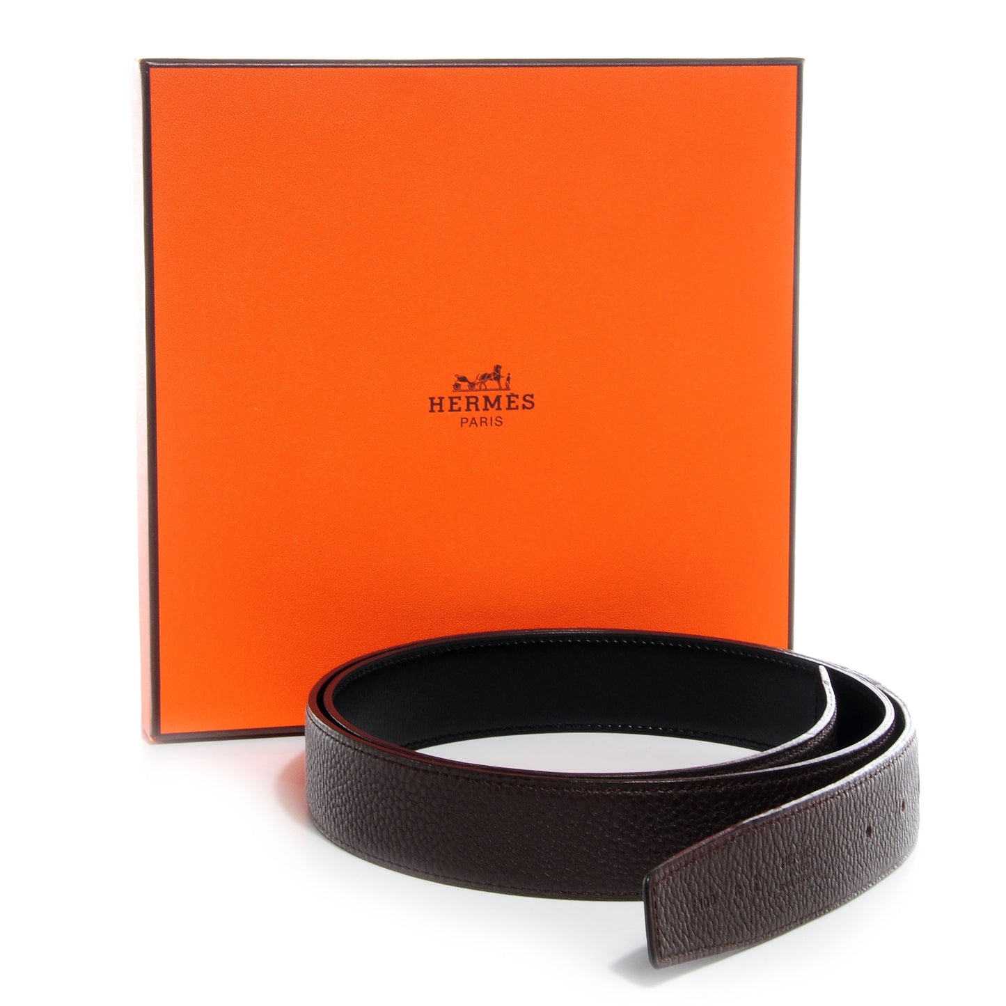 Box Togo Reversible 32mm Belt Strap 100 Noir Ebene