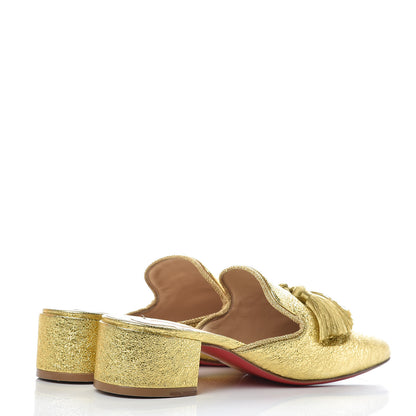 Christian Louboutin Calfskin Specchio Barry 35 Mules 39.5 Gold 4 of 8