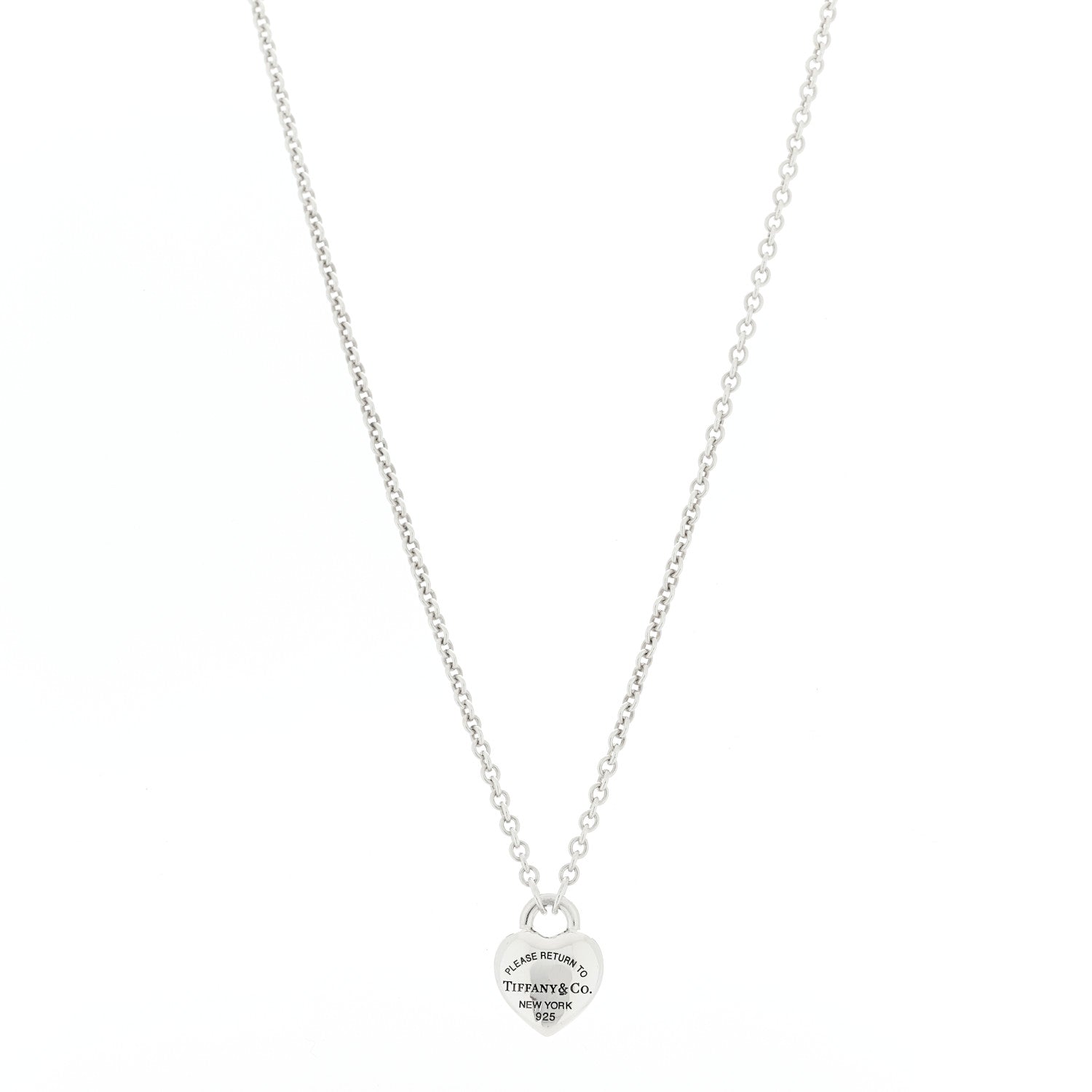 Tiffany Sterling Silver Return to Tiffany Puffed Heart Pendant Necklace 1 of 6