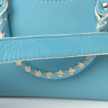 Balenciaga Supple Grained Calfskin Classic Silver Hardware Highlight Mini City Bleu Caraibes 17 of 17