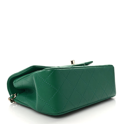 Chanel Lambskin Quilted Mini Top Handle Rectangular Flap Green 4 of 13