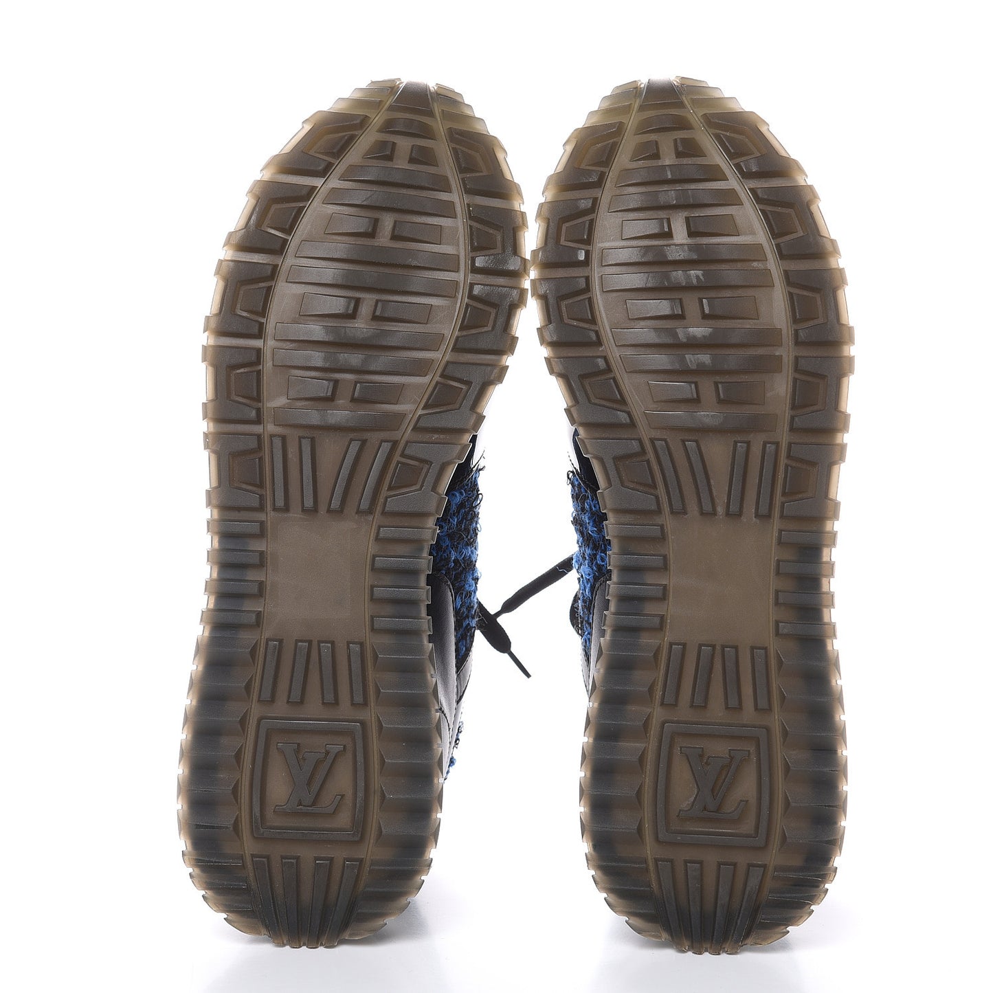 Calfskin Tweed Run Away Sneakers 37.5 Blue
