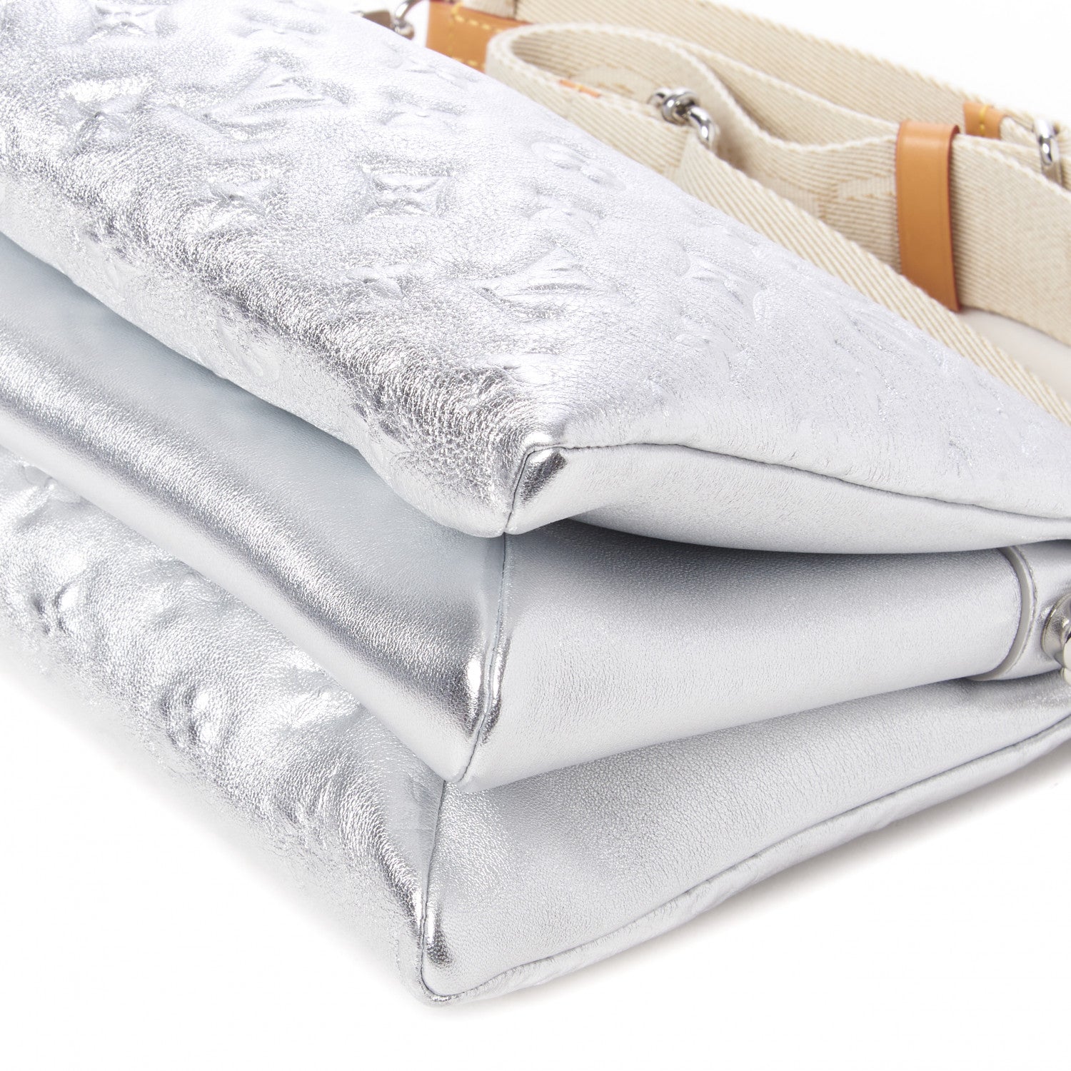 Louis Vuitton Metallic Lambskin Embossed Monogram Coussin PM Silver 5 of 9