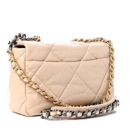 Chanel Goatskin Quilted Medium Chanel 19 Flap Beige 3 of 11
